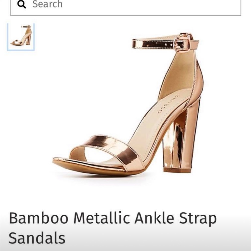 Rose gold metallic heels